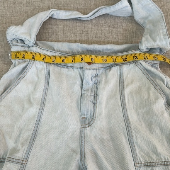 Jonathan Simkhai Standard Ace high-waisted Paper bag cropped acid‎ wash jeans 29 - Picture 14 of 16